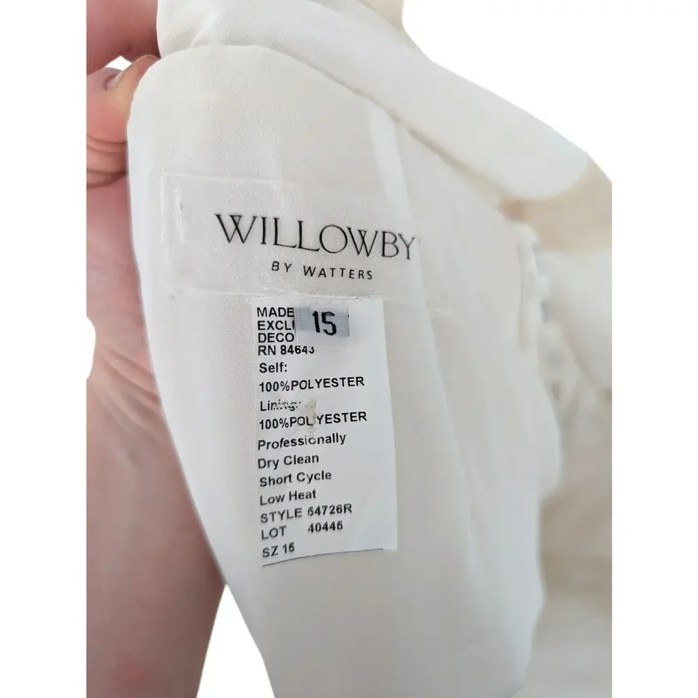 Willowby by Watters Dahlia Lace Wedding Dress Deep V Tulle Skirt Gown 15